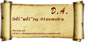 Dömény Alexandra névjegykártya